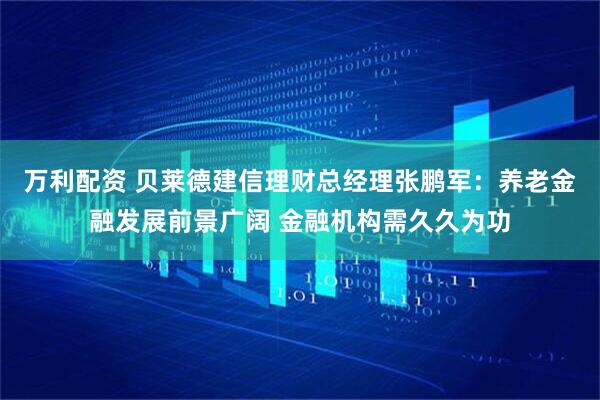 万利配资 贝莱德建信理财总经理张鹏军:养老金融发展前景广阔 金融机构需久久为功