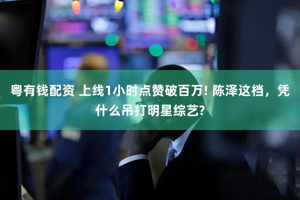 粤有钱配资 上线1小时点赞破百万! 陈泽这档，凭什么吊打明星综艺?